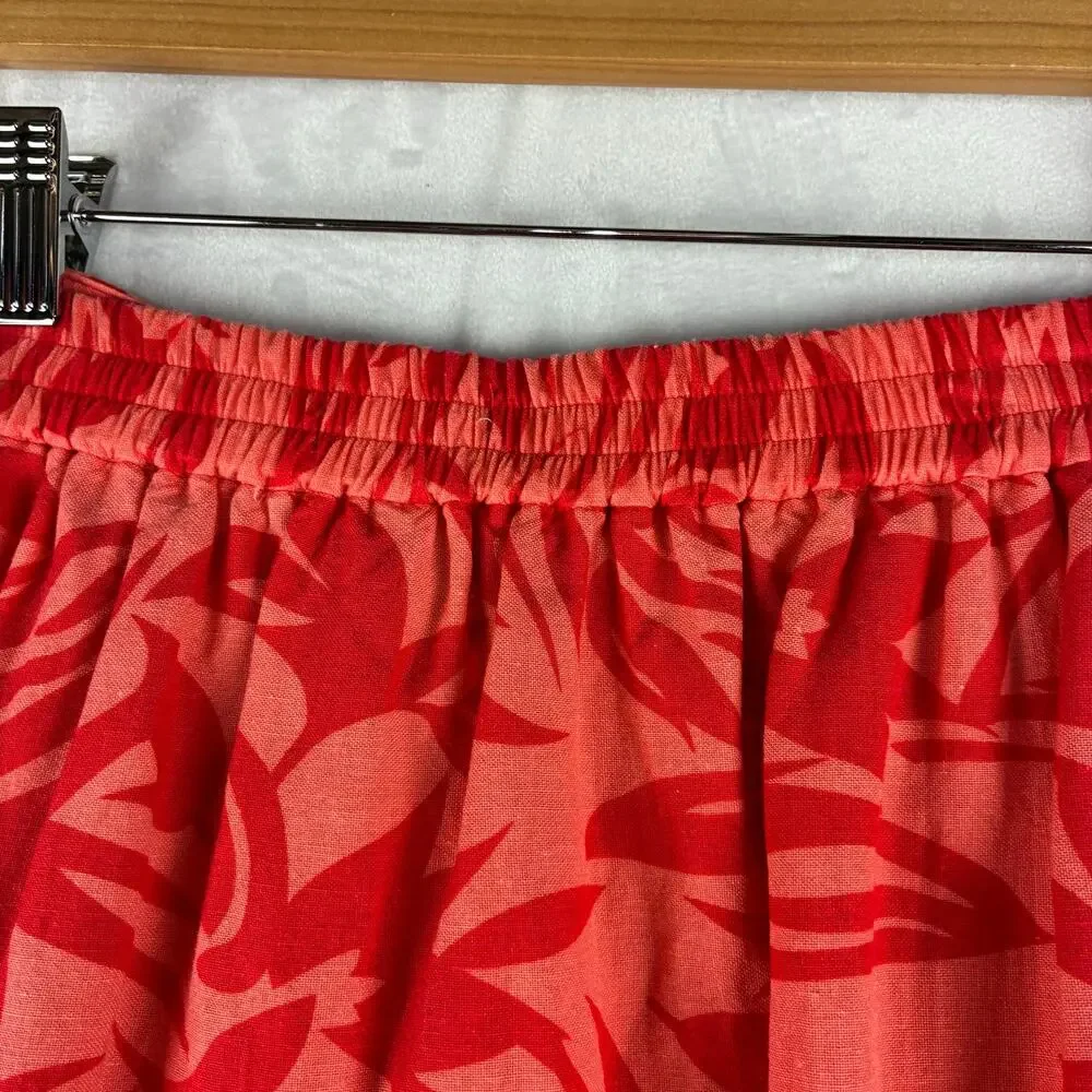 Appraisal 2 Piece Tank Skirt Outfit Linen Blend Women’s XL Tropical Vacation Red